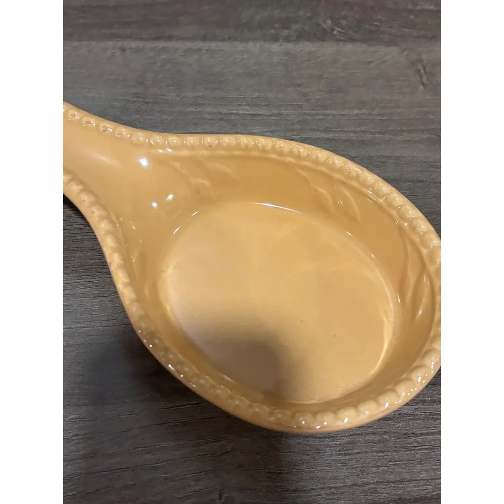 Signature Sorrento Gold Stoneware Spoon Rest Debby Segura Designs Mustard Yellow